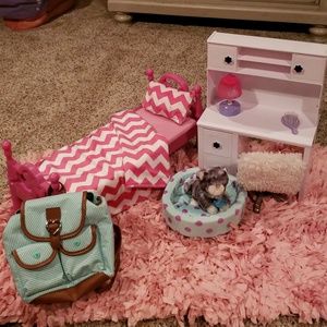 American girl doll inspired bedroom set